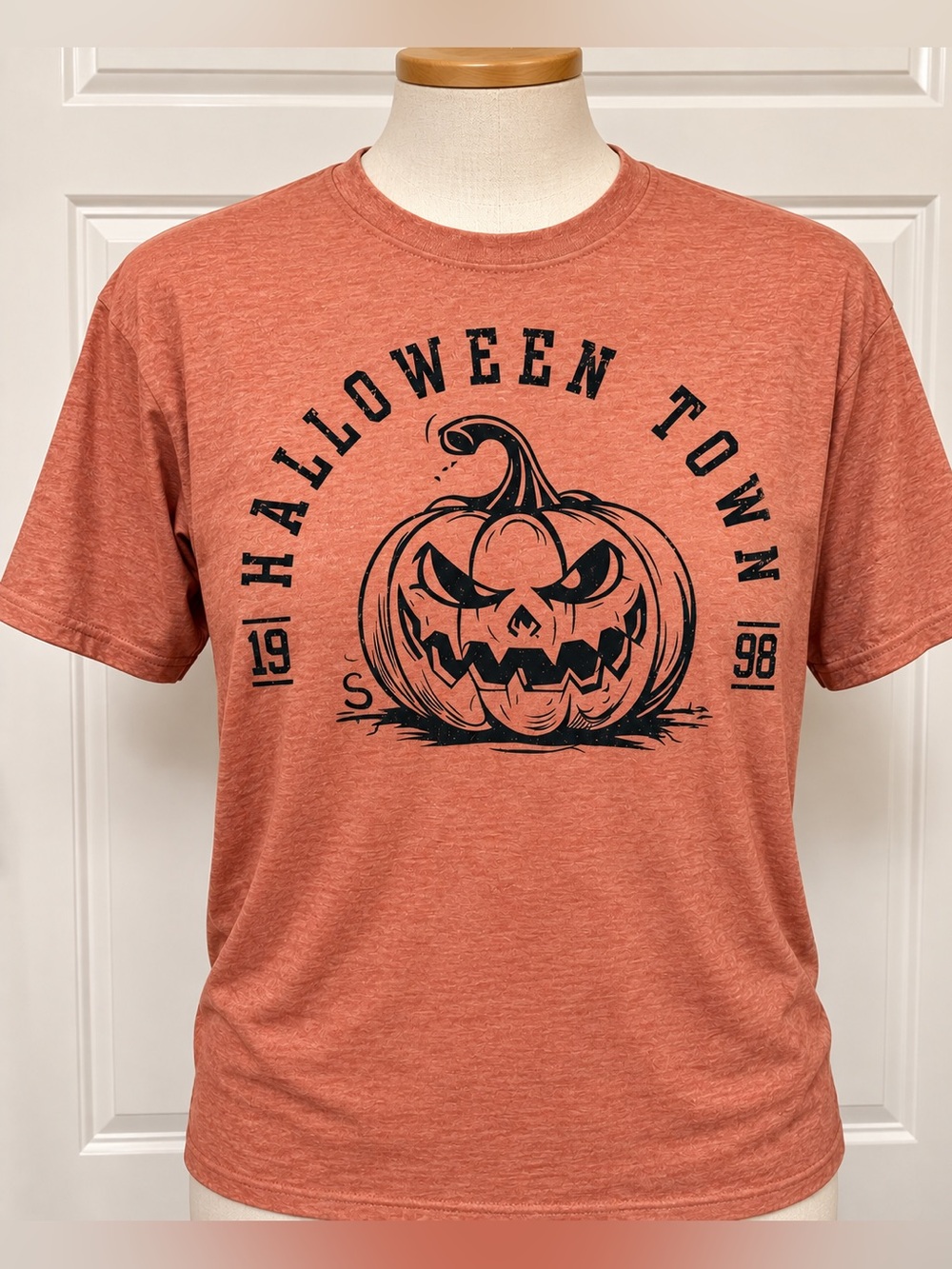 Halloween Town Tee Shirt in Burnt Orange Size Medium